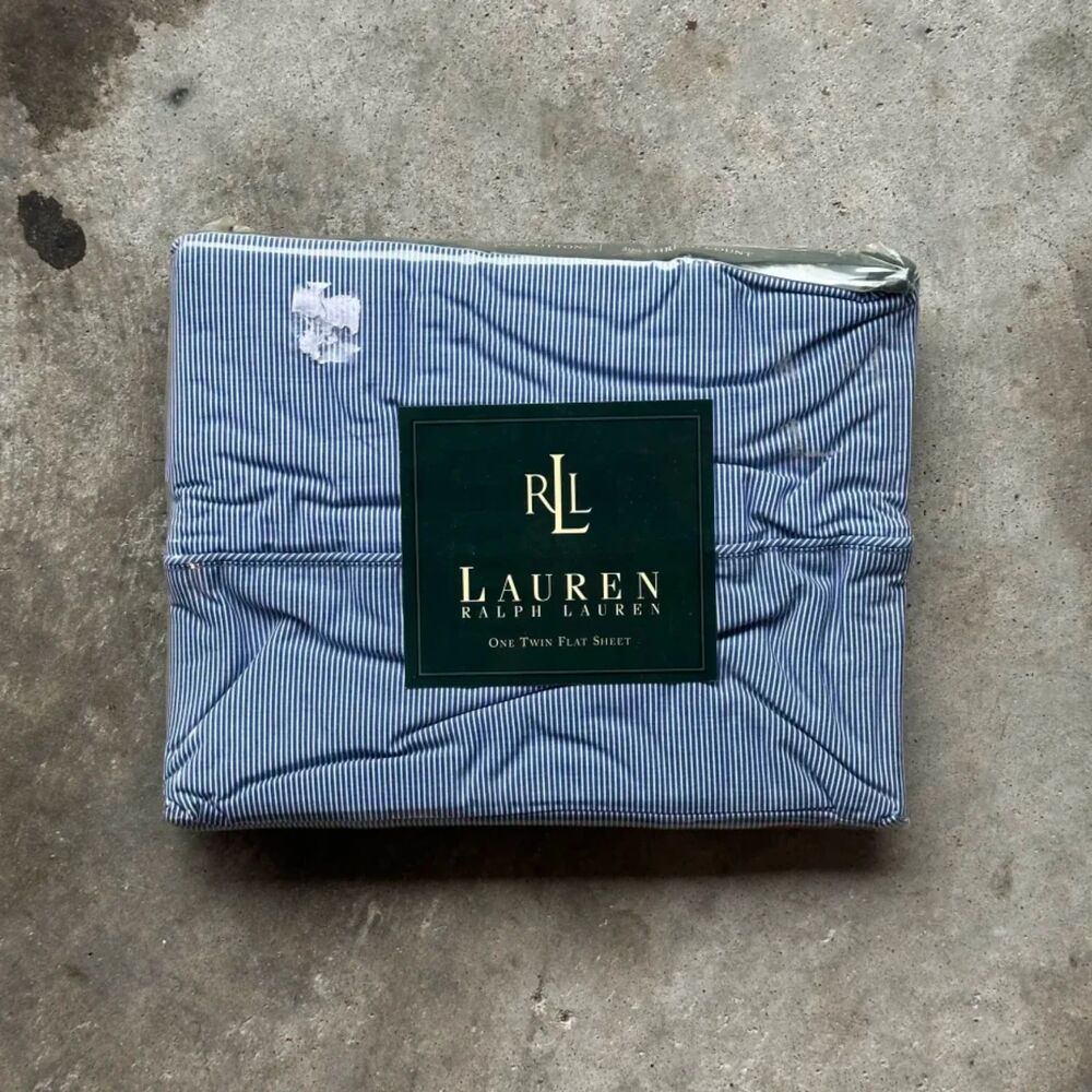 Vintage Lauren Ralph Lauren 100% Cotton One Twin Flat Sheet 200 Thread Count